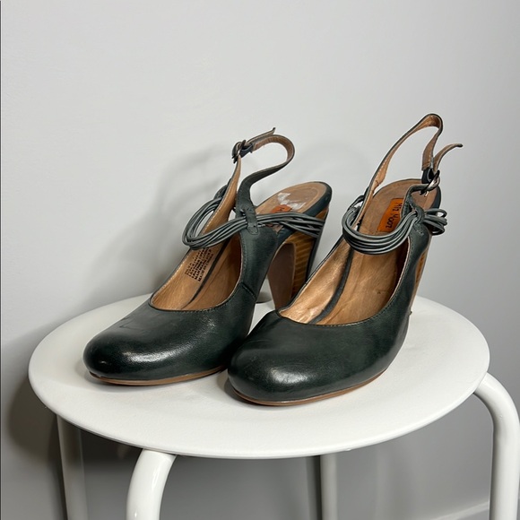 Miz Mooz Silva Gray ish green ish Slingback Heels - Picture 5 of 12